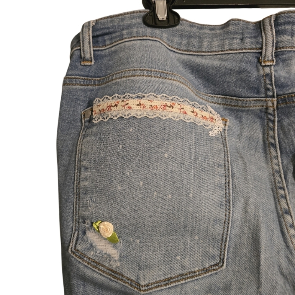 Upcycled Hand Crafted Boho Patchwork On Judy Blue… - image 8